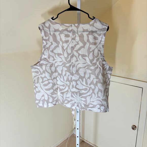 Loft Lou & Grey NWT Jungle Linen Cotton Wide Leg Crop Pant & Tie Front Tank XXL - Picture 10 of 15